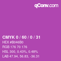 カラーコード: CMYK 0 / 60 / 0 / 31 | qconv.com