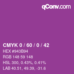 カラーコード: CMYK 0 / 60 / 0 / 42 | qconv.com