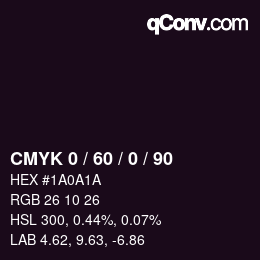 カラーコード: CMYK 0 / 60 / 0 / 90 | qconv.com