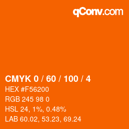 颜色代码: CMYK 0 / 60 / 100 / 4 | qconv.com