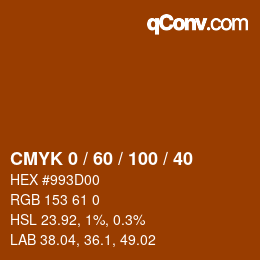 颜色代码: CMYK 0 / 60 / 100 / 40 | qconv.com