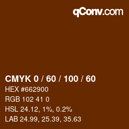 カラーコード: CMYK 0 / 60 / 100 / 60 | qconv.com