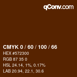 颜色代码: CMYK 0 / 60 / 100 / 66 | qconv.com