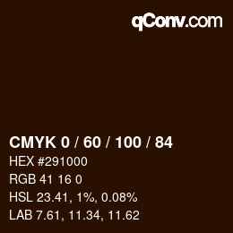 Color code: CMYK 0 / 60 / 100 / 84 | qconv.com