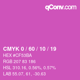 カラーコード: CMYK 0 / 60 / 10 / 19 | qconv.com