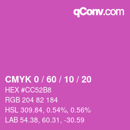 Color code: CMYK 0 / 60 / 10 / 20 | qconv.com