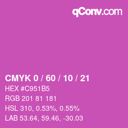 Color code: CMYK 0 / 60 / 10 / 21 | qconv.com