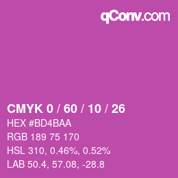 Color code: CMYK 0 / 60 / 10 / 26 | qconv.com
