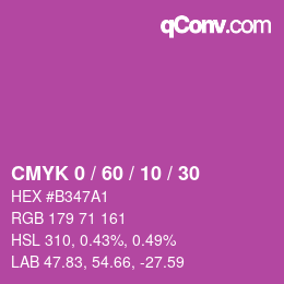カラーコード: CMYK 0 / 60 / 10 / 30 | qconv.com