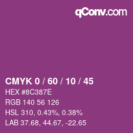 Color code: CMYK 0 / 60 / 10 / 45 | qconv.com