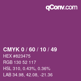 Color code: CMYK 0 / 60 / 10 / 49 | qconv.com