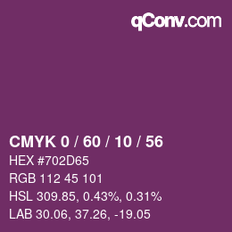 Color code: CMYK 0 / 60 / 10 / 56 | qconv.com