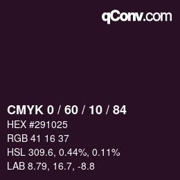 カラーコード: CMYK 0 / 60 / 10 / 84 | qconv.com