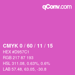 颜色代码: CMYK 0 / 60 / 11 / 15 | qconv.com