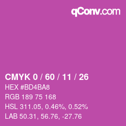 Farbcode: CMYK 0 / 60 / 11 / 26 | qconv.com