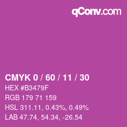 颜色代码: CMYK 0 / 60 / 11 / 30 | qconv.com