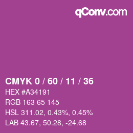 颜色代码: CMYK 0 / 60 / 11 / 36 | qconv.com