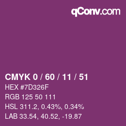 颜色代码: CMYK 0 / 60 / 11 / 51 | qconv.com