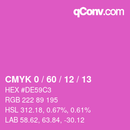 カラーコード: CMYK 0 / 60 / 12 / 13 | qconv.com