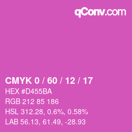カラーコード: CMYK 0 / 60 / 12 / 17 | qconv.com