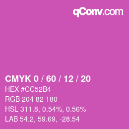 颜色代码: CMYK 0 / 60 / 12 / 20 | qconv.com