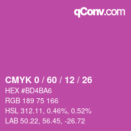 Color code: CMYK 0 / 60 / 12 / 26 | qconv.com