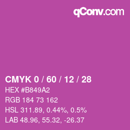 颜色代码: CMYK 0 / 60 / 12 / 28 | qconv.com