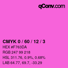 カラーコード: CMYK 0 / 60 / 12 / 3 | qconv.com