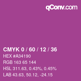 颜色代码: CMYK 0 / 60 / 12 / 36 | qconv.com