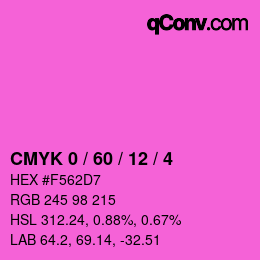 Farbcode: CMYK 0 / 60 / 12 / 4 | qconv.com