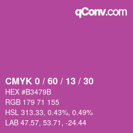 カラーコード: CMYK 0 / 60 / 13 / 30 | qconv.com
