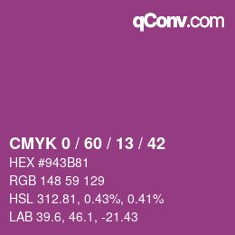 Color code: CMYK 0 / 60 / 13 / 42 | qconv.com