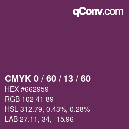 Color code: CMYK 0 / 60 / 13 / 60 | qconv.com