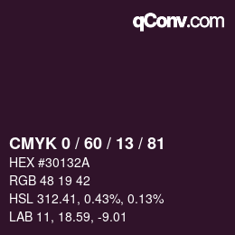 颜色代码: CMYK 0 / 60 / 13 / 81 | qconv.com