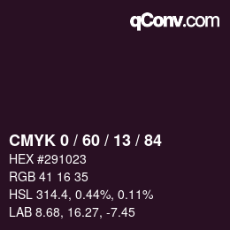 颜色代码: CMYK 0 / 60 / 13 / 84 | qconv.com