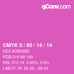 カラーコード: CMYK 0 / 60 / 14 / 14 | qconv.com