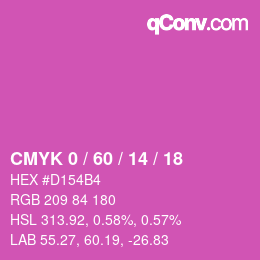 颜色代码: CMYK 0 / 60 / 14 / 18 | qconv.com