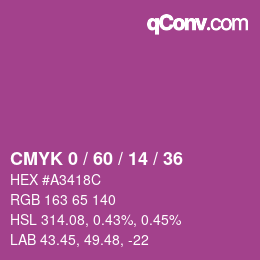 カラーコード: CMYK 0 / 60 / 14 / 36 | qconv.com