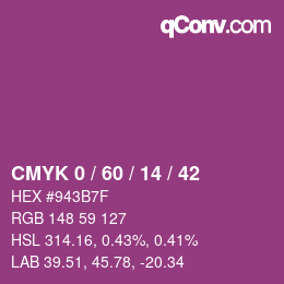 Color code: CMYK 0 / 60 / 14 / 42 | qconv.com
