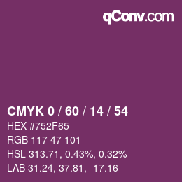 颜色代码: CMYK 0 / 60 / 14 / 54 | qconv.com