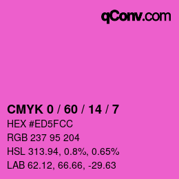 カラーコード: CMYK 0 / 60 / 14 / 7 | qconv.com