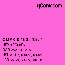 カラーコード: CMYK 0 / 60 / 15 / 1 | qconv.com
