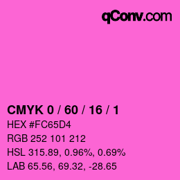 カラーコード: CMYK 0 / 60 / 16 / 1 | qconv.com