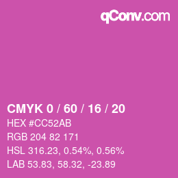 Color code: CMYK 0 / 60 / 16 / 20 | qconv.com