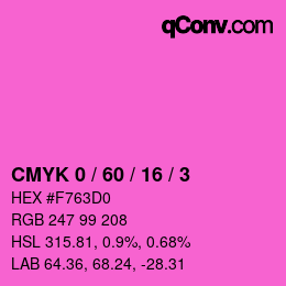 カラーコード: CMYK 0 / 60 / 16 / 3 | qconv.com