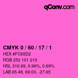 カラーコード: CMYK 0 / 60 / 17 / 1 | qconv.com