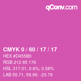 カラーコード: CMYK 0 / 60 / 17 / 17 | qconv.com