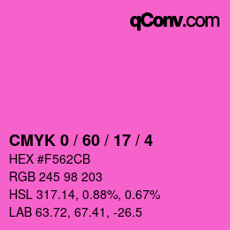 カラーコード: CMYK 0 / 60 / 17 / 4 | qconv.com