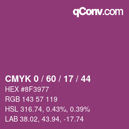 颜色代码: CMYK 0 / 60 / 17 / 44 | qconv.com