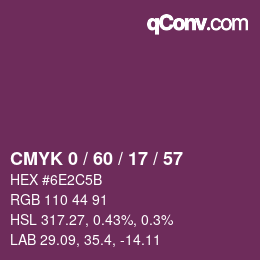 Color code: CMYK 0 / 60 / 17 / 57 | qconv.com